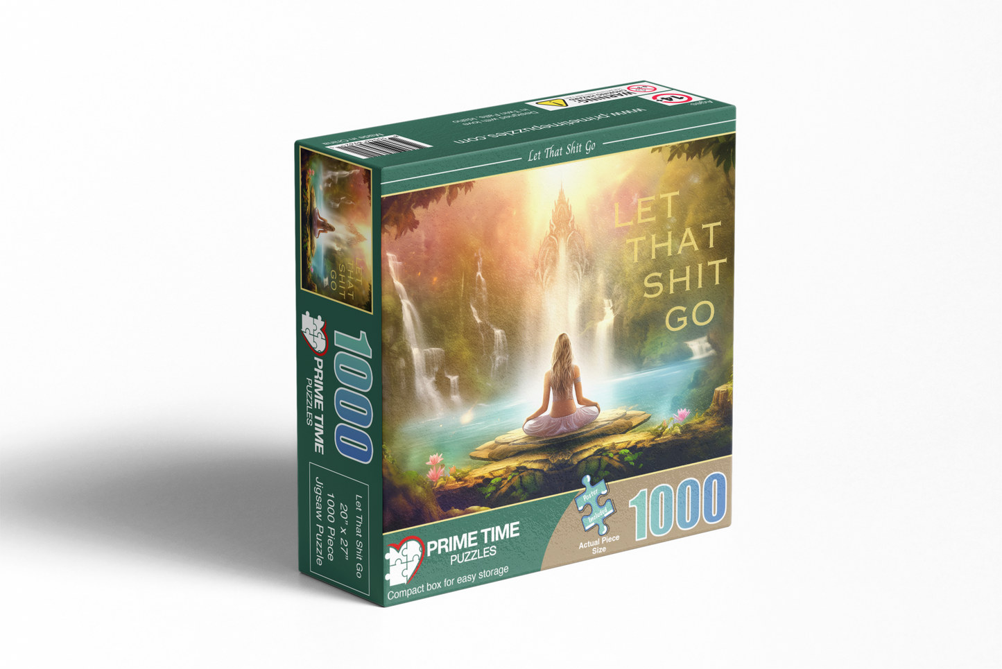 1000 Piece Jigsaw Puzzle for Adults - Funny Yoga Meditation Puzzle for Women in Nature - Let That Shit Go