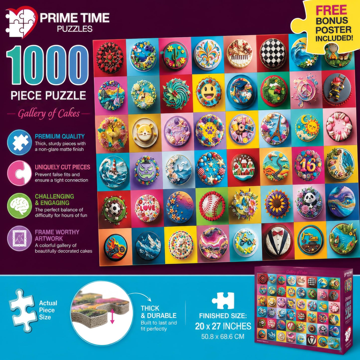 Prime Time Puzzles 1000 Piece Jigsaw Puzzle for Adults