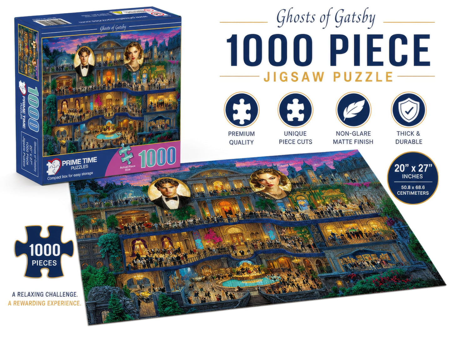 Prime Time Puzzles 1000 Piece Jigsaw Puzzle for Adults