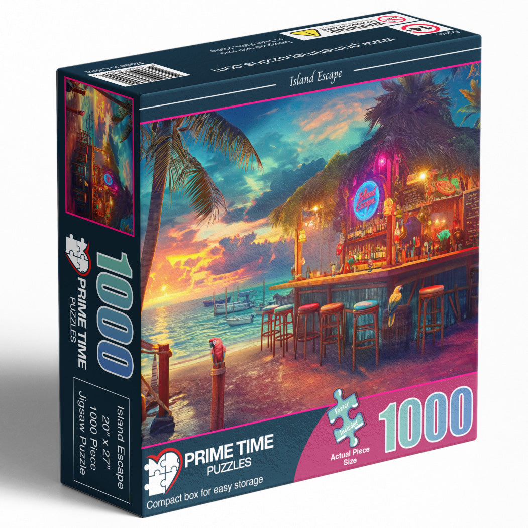 1000 Piece Jigsaw Puzzle for Adults - Beach Bar at Sunset - Island Escape