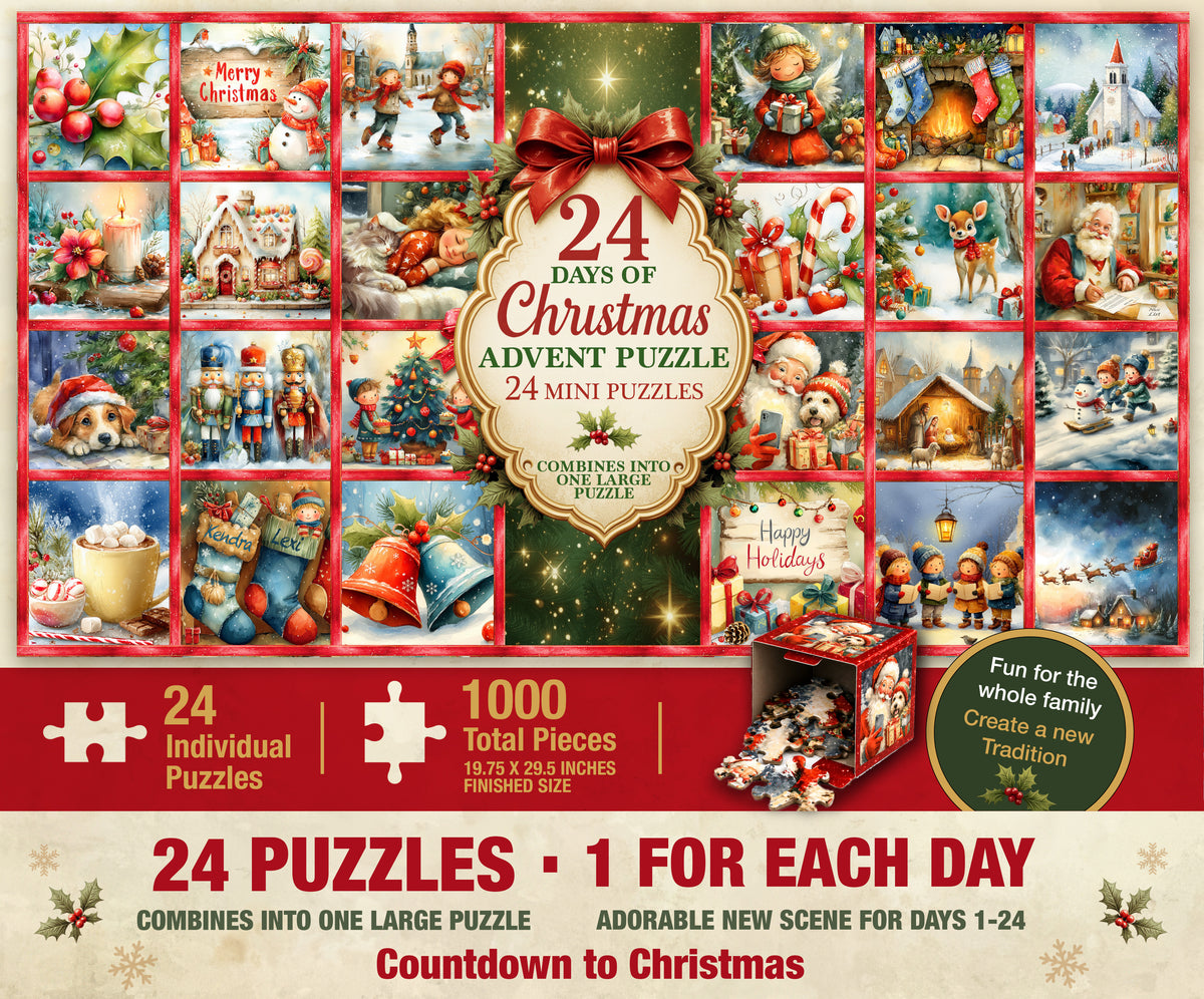 Christmas Advent Puzzle 1000 Piece Countdown 2026