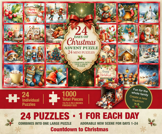 Christmas Advent Puzzle 1000 Piece Countdown 2026