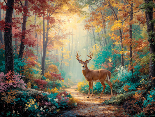 Prime Time Puzzles 1000 Piece Jigsaw Puzzle for Adults - A Majestic Whitetail Buck in the Fall Forest - Challenging Puzzle Perfect for Game Nights - 1000 Piece for Adults. 20x27 inches - Deer Dreams