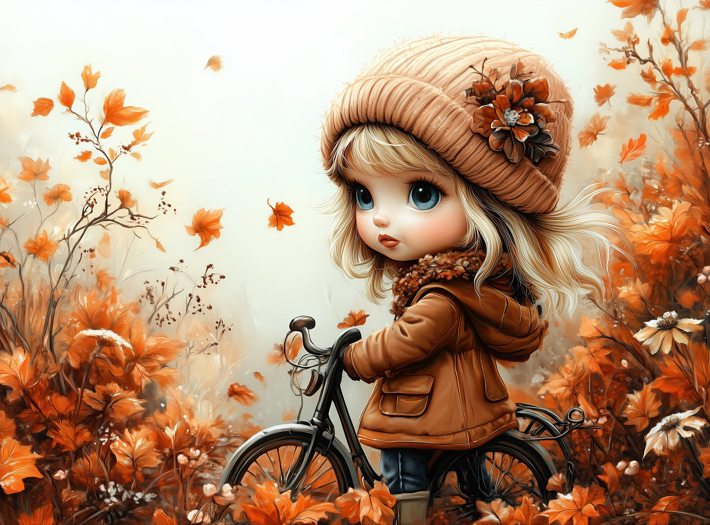 1000 Piece Jigsaw Puzzle for Adults - Cute Fall Bicycle Puzzle - Autumn's Grace