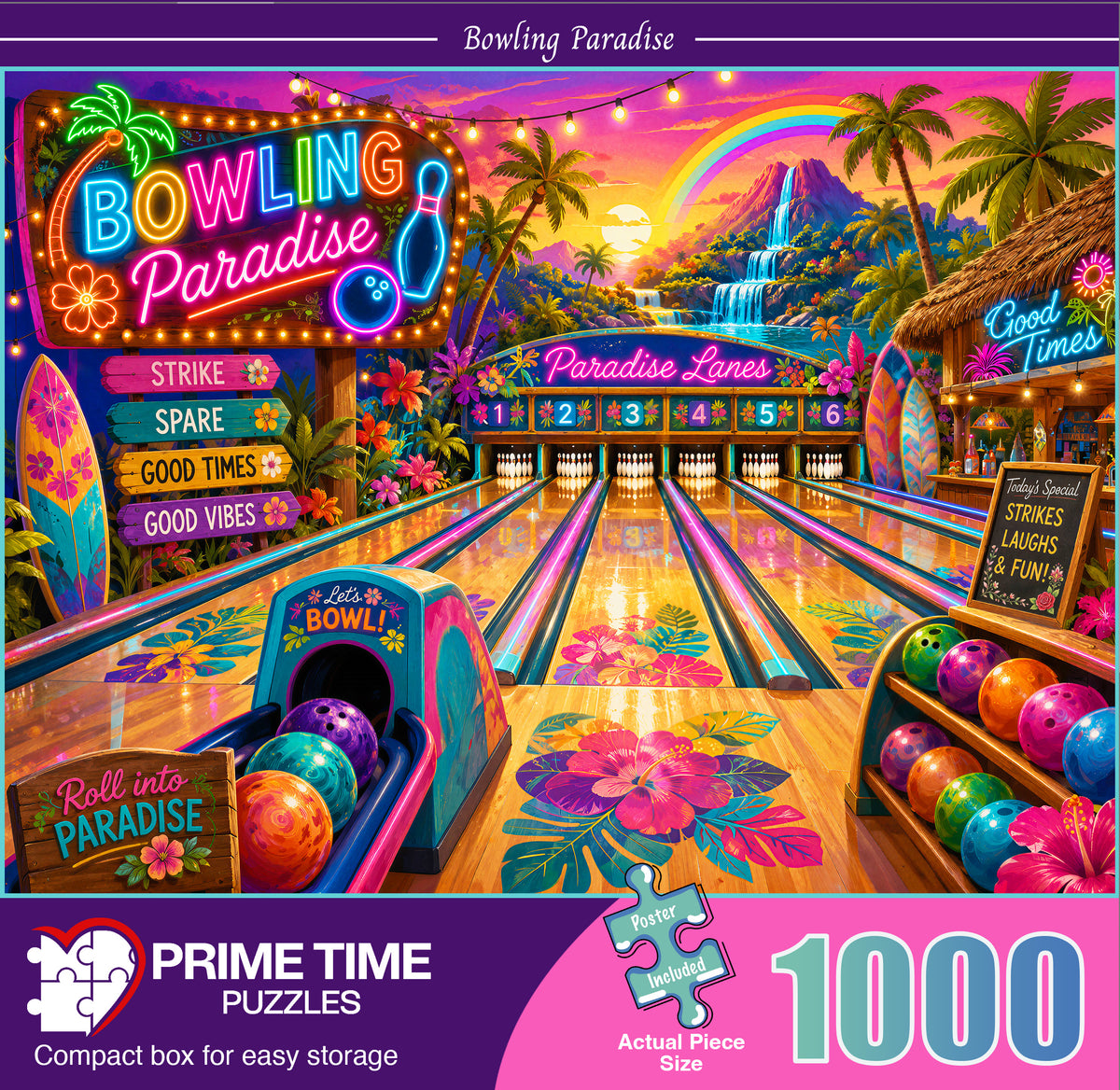 Adult Jigsaw Puzzle 1000 Piece Bowling Paradise