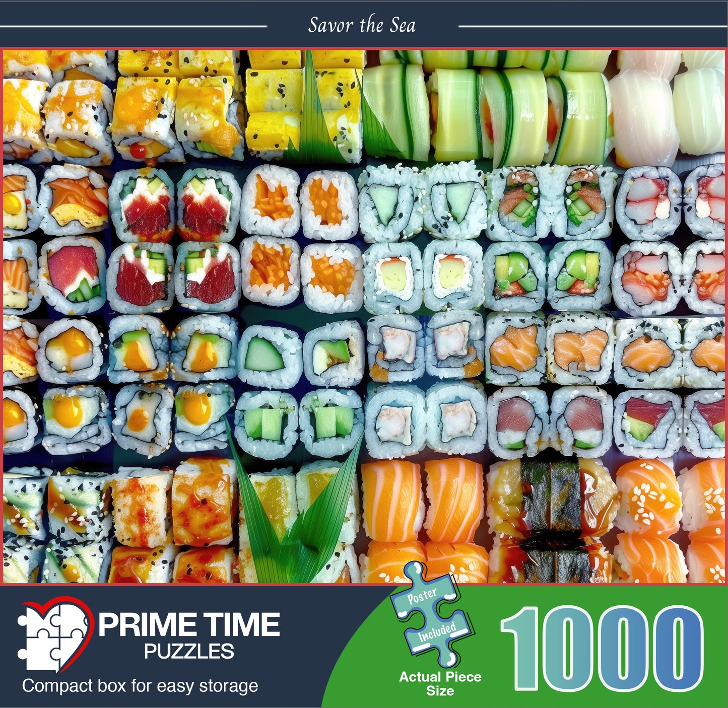 1000 Piece Jigsaw Puzzle for Adults - Sushi Rolls Gourmet Food - Savor the Sea