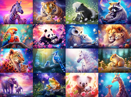 1000 Piece Jigsaw Puzzle for Adults - Cute and Colorful Animals - Mothers Fathers and Babies - Gift of Life