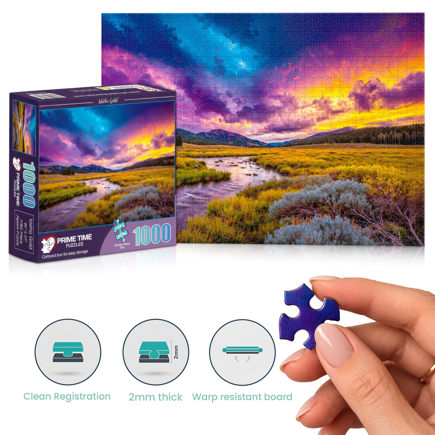 1000 Piece Jigsaw Puzzle for Adults - Nature Landscape - Idaho Gold - Challenging Puzzle Perfect for Game Nights - 1000 Piece for Adults. 20x27 inches