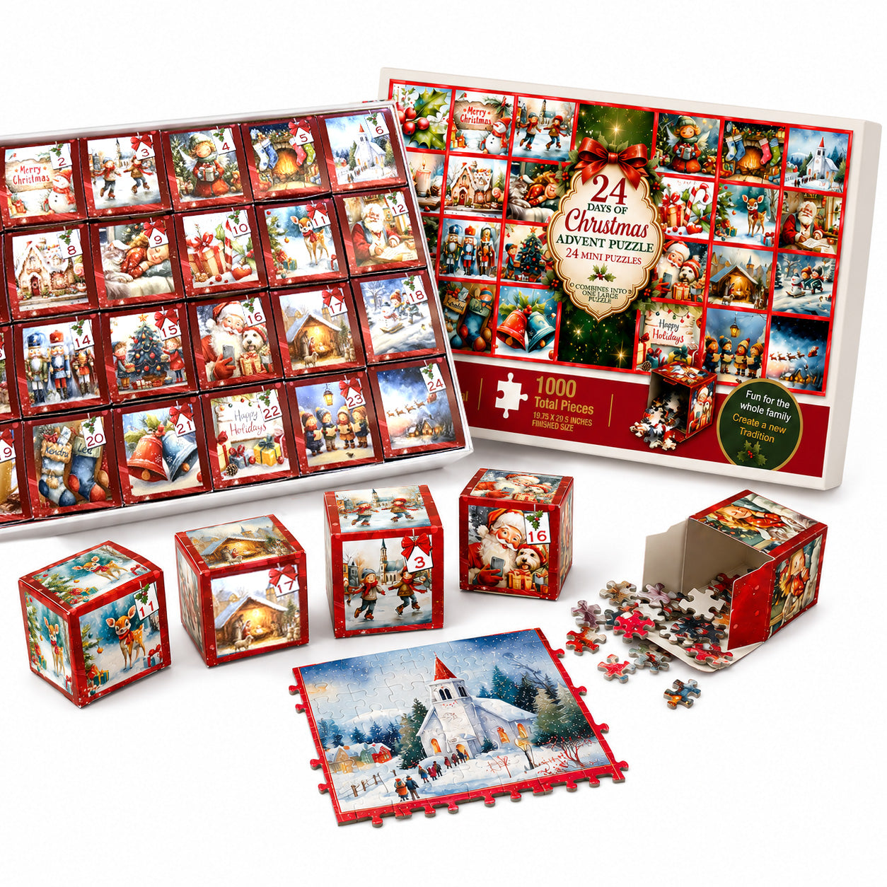Christmas Advent Puzzle 1000 Piece Countdown 2026
