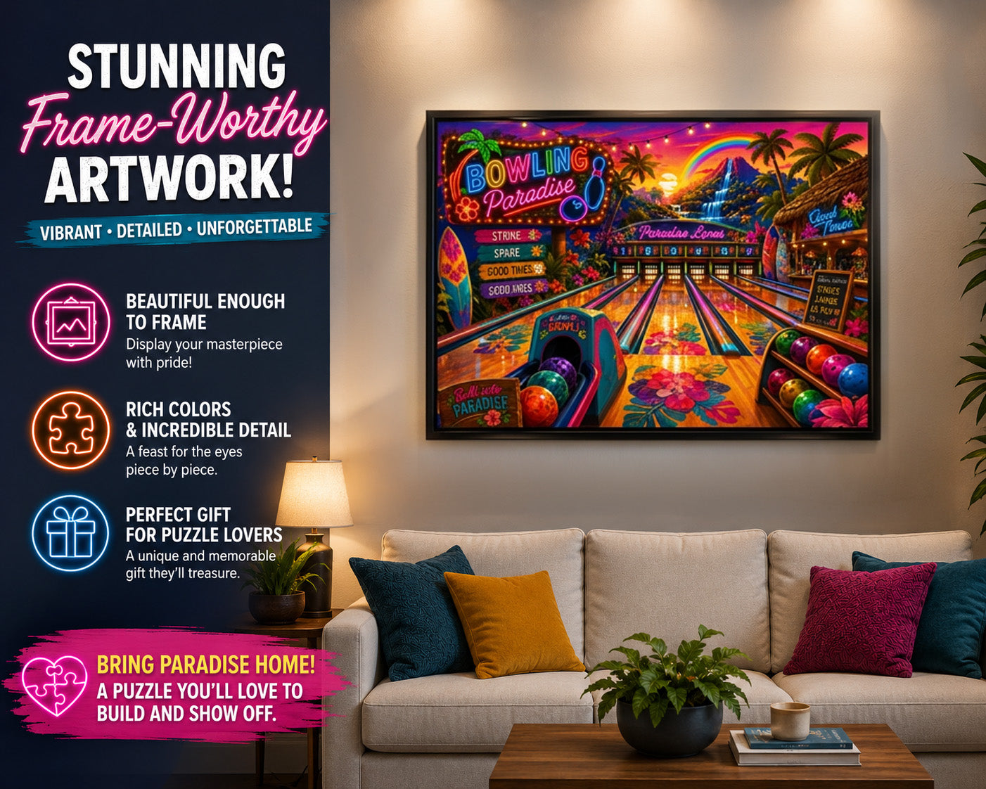 Adult Jigsaw Puzzle 1000 Piece Bowling Paradise