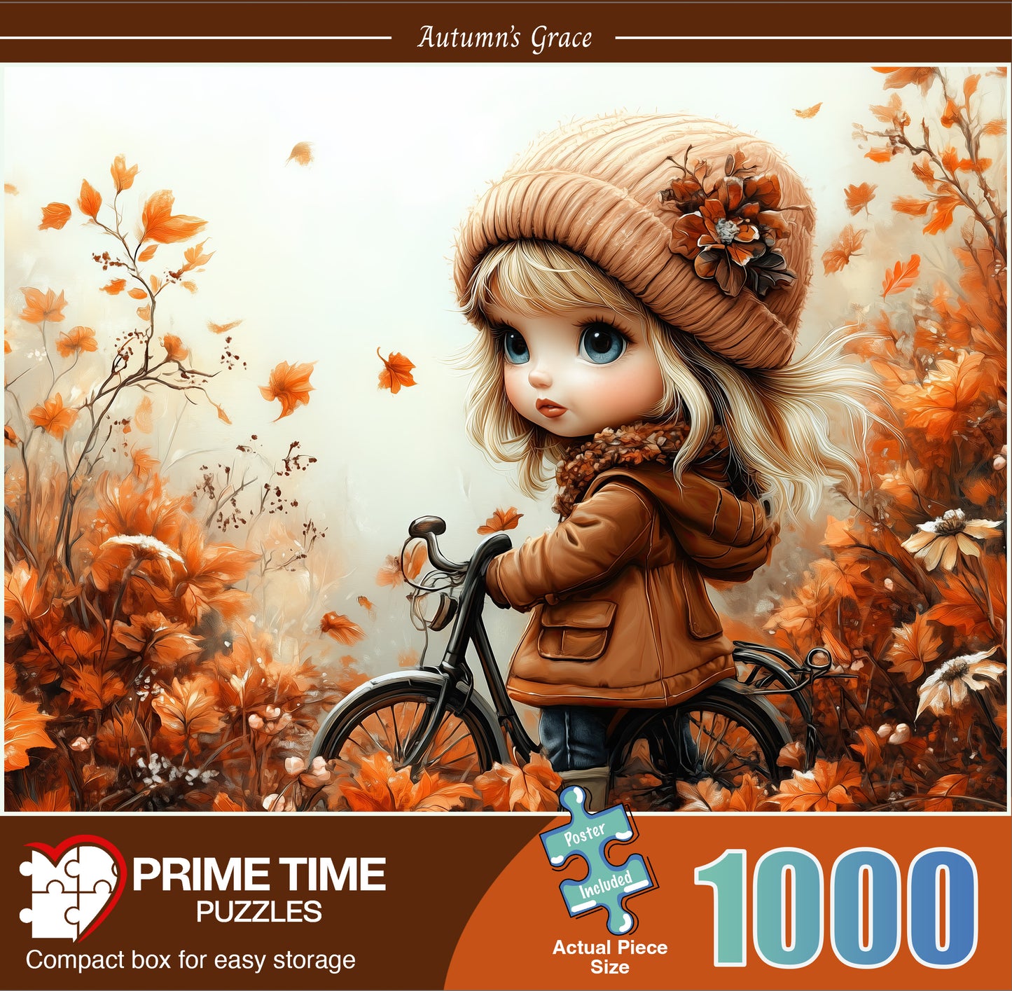 1000 Piece Jigsaw Puzzle for Adults - Cute Fall Bicycle Puzzle - Autumn's Grace