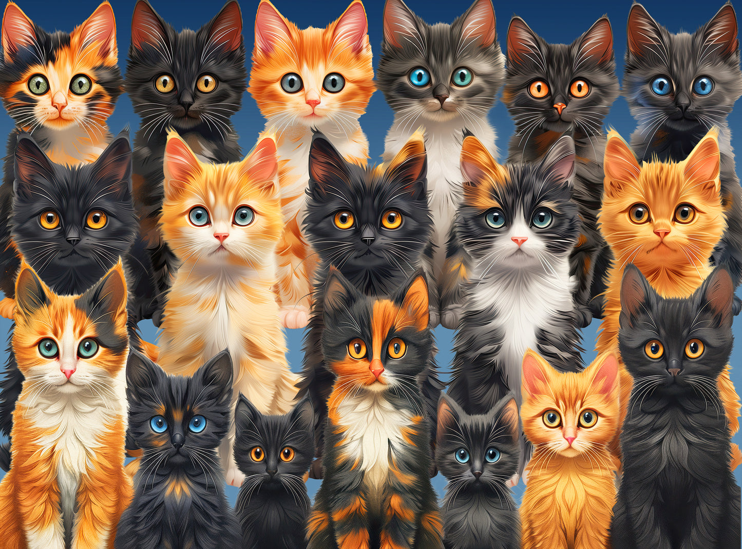 1000 Piece Jigsaw Puzzle for Adults - Cute and Colorful Cat Family - Purrfect Family Photo