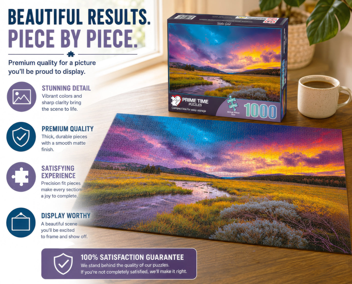 1000 Piece Jigsaw Puzzle for Adults - Nature Landscape - Idaho Gold - Challenging Puzzle Perfect for Game Nights - 1000 Piece for Adults. 20x27 inches