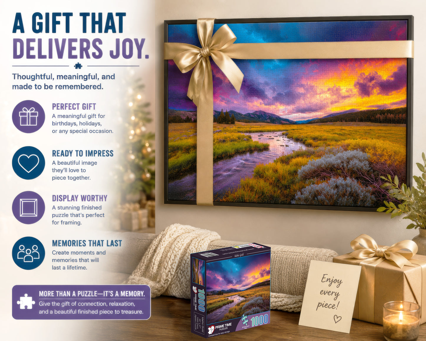 1000 Piece Jigsaw Puzzle for Adults - Nature Landscape - Idaho Gold - Challenging Puzzle Perfect for Game Nights - 1000 Piece for Adults. 20x27 inches