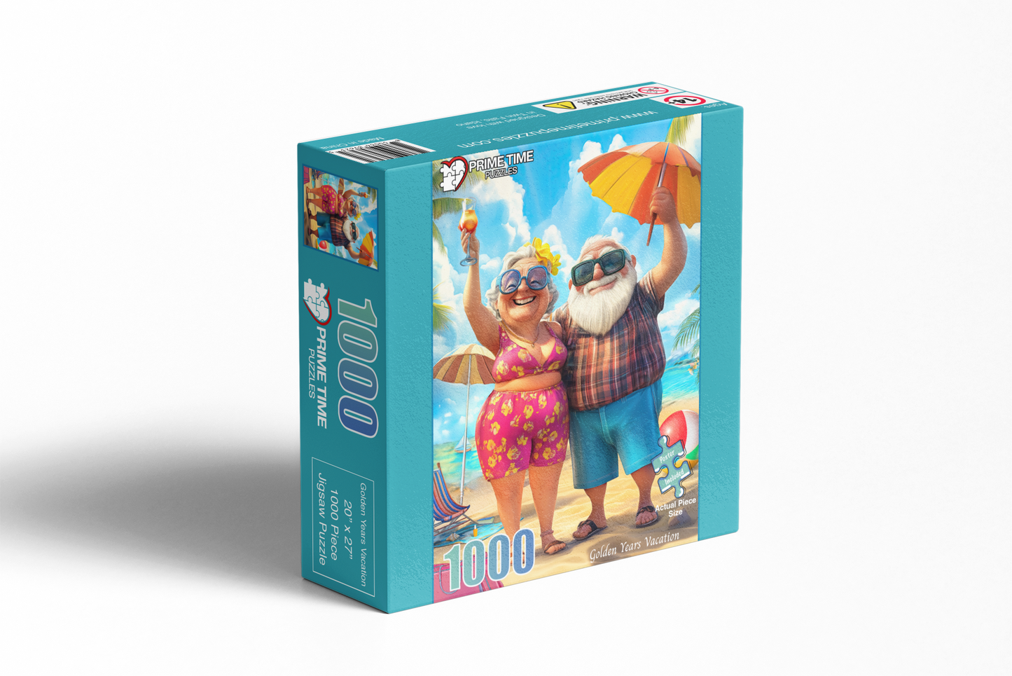 1000 Piece Jigsaw Puzzle for Adults - Parents Grandparents on a Tropical Beach Vacation - Golden Yrs Vacation