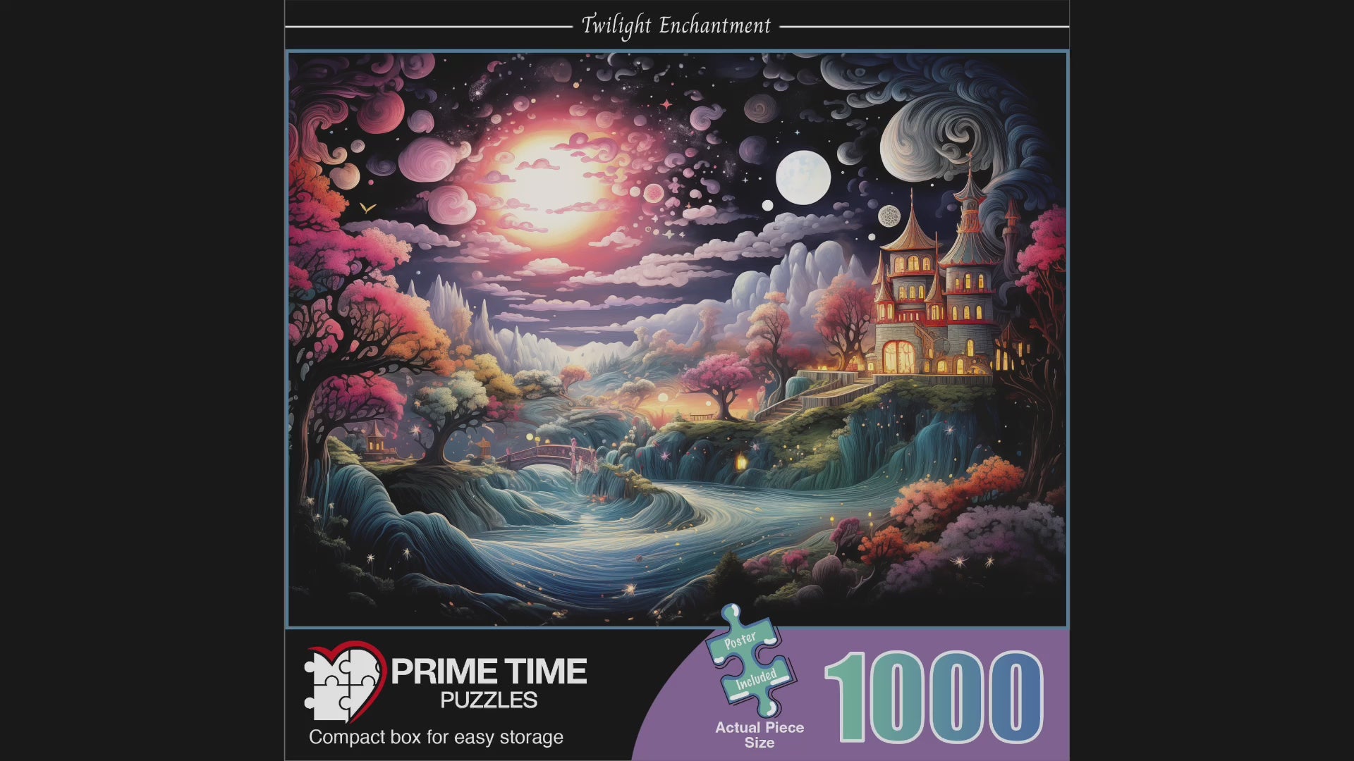 Prime Time Puzzles 1000 Teile 'Colorful Magic River Mansion' - Premium Puzzle Für Erwachsene, 50,8x68,6 Cm